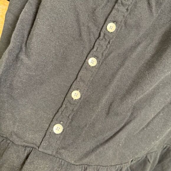 Abercrombie & Fitch Black Low Shoulder Bell Sleeve Button Down Top Small - Picture 3 of 5